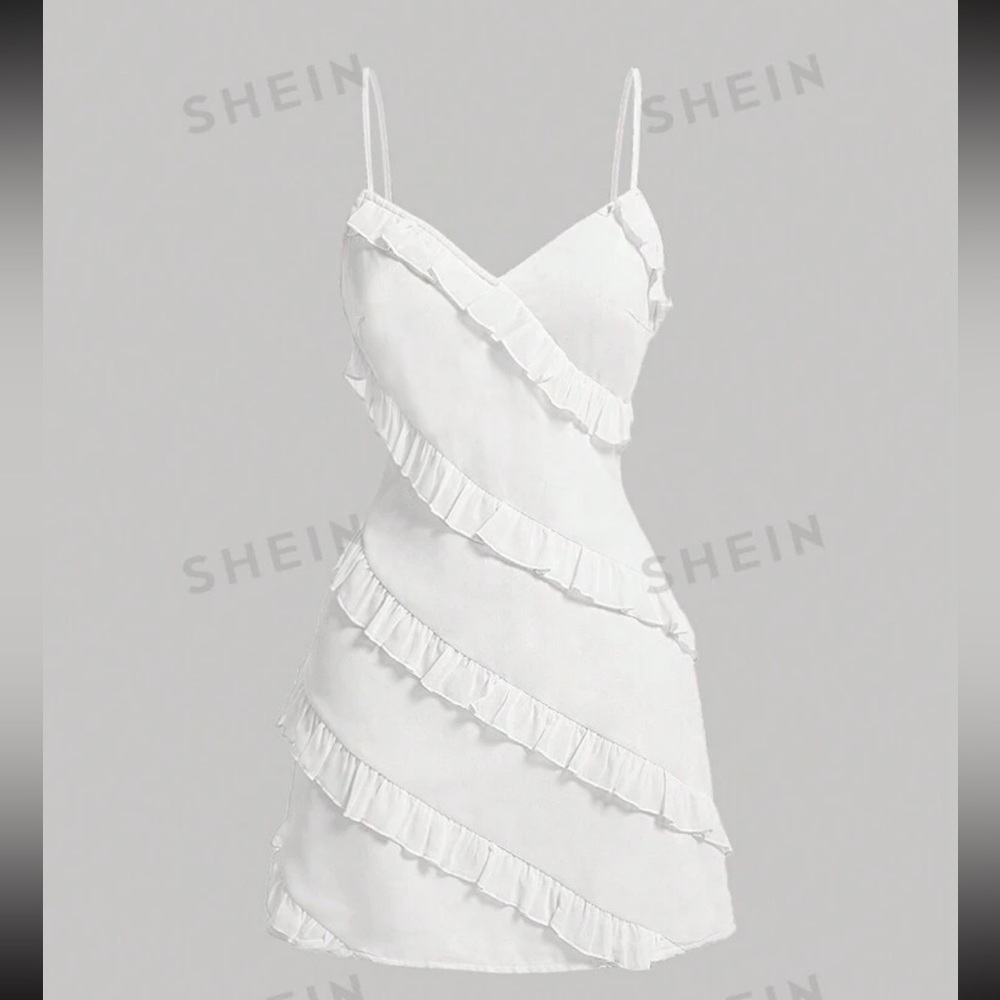 Cute white ruffle dress